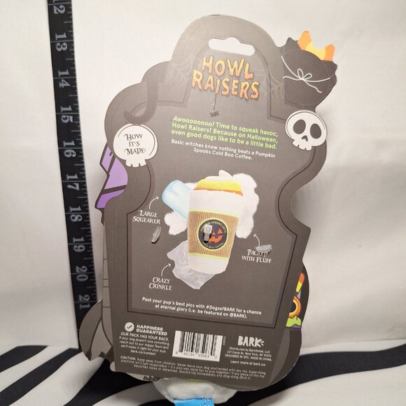 NWT Bark Cold Boo Coffee Dog Toy All Dog Sizes - Picture 2 of 3